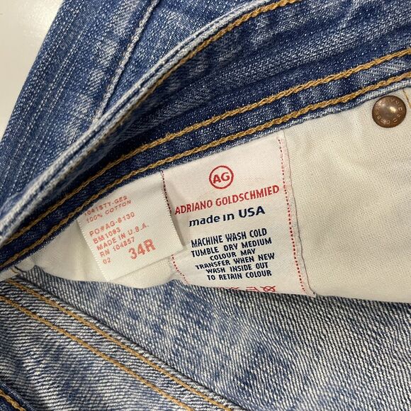 AG Adriano Goldschmied Men’s Regular Straight Jeans Early 2000’s USA Size 34x33 - Picture 3 of 11